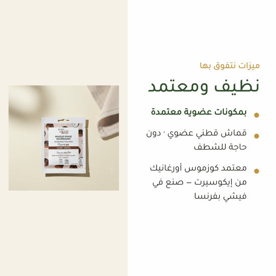 قناع القطن العضوي المغذّي للبشرة – مُعتمد عضويًا | بورن تو بيو فيشي – شريحة 4