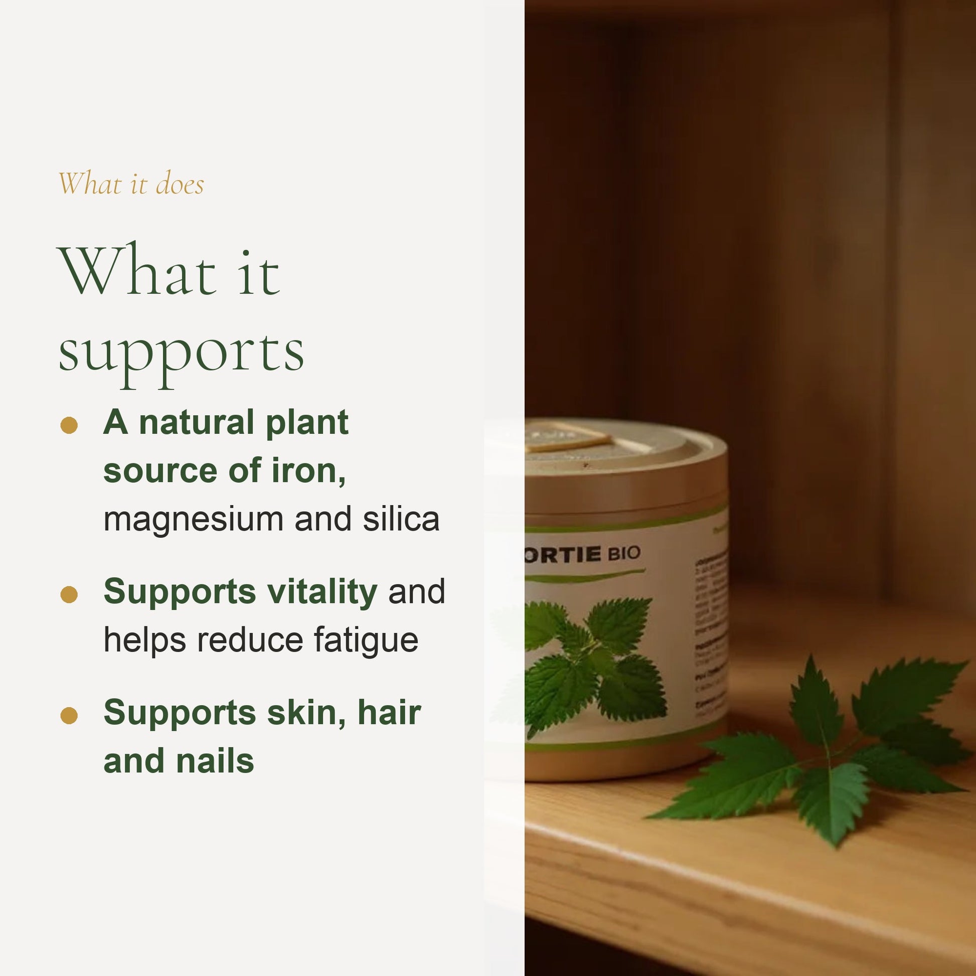 Organic Nettle Supplement – Natural Iron & Vitality Support – slide 2