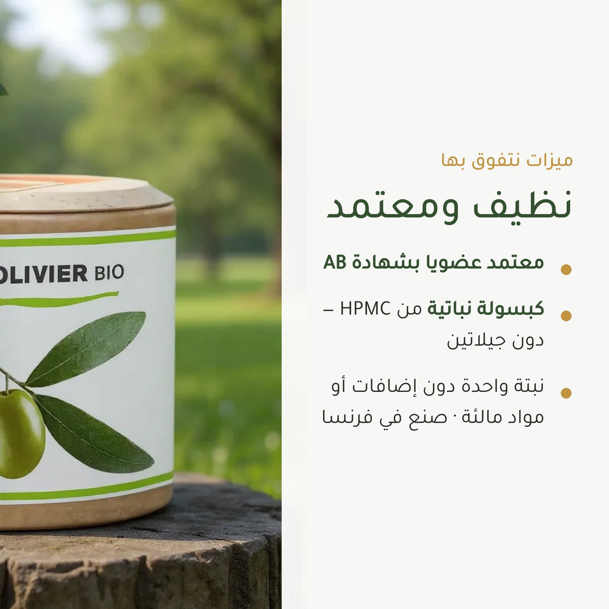 مكمّل غذائي عضوي بخلاصة أوراق الزيتون – لدعم الدورة الدموية وتوازن السوائل – شريحة 4