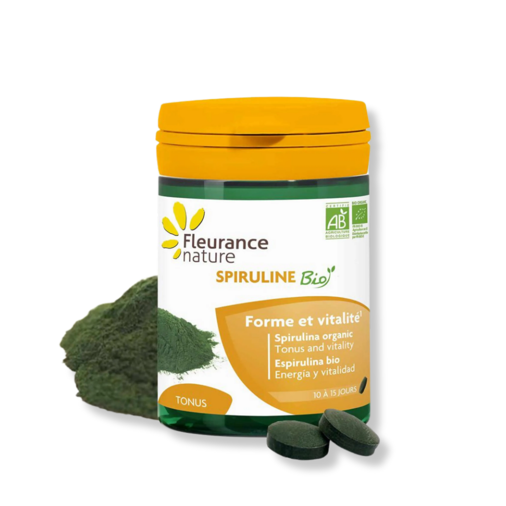 Organic Spirulina Dietary Supplement For Occasional Fatigue - Vegan - Pure n' Bio
