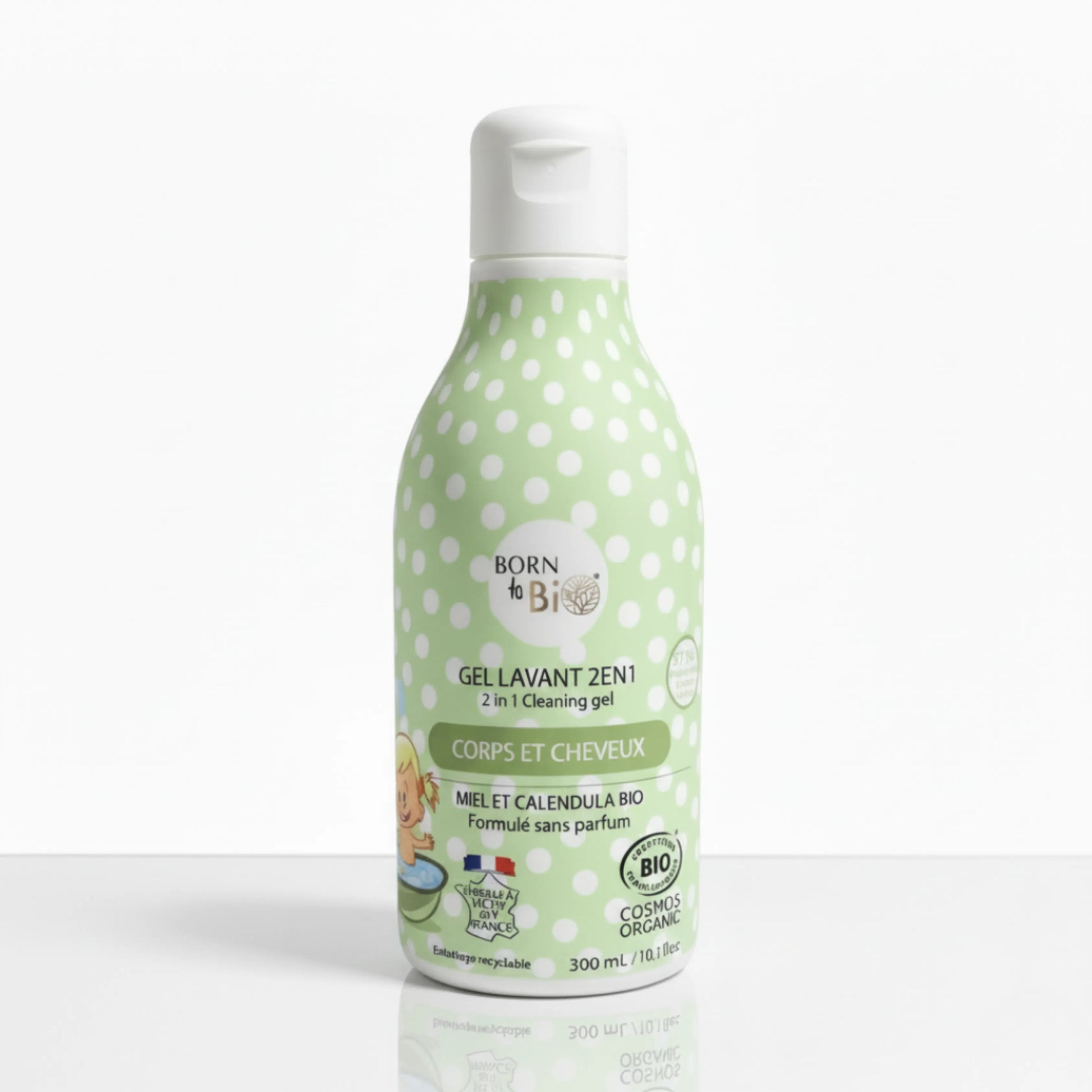 Organic French 2-in-1 baby cleansing gel - certified natural clean halal baby care, free delivery Saudi Arabia