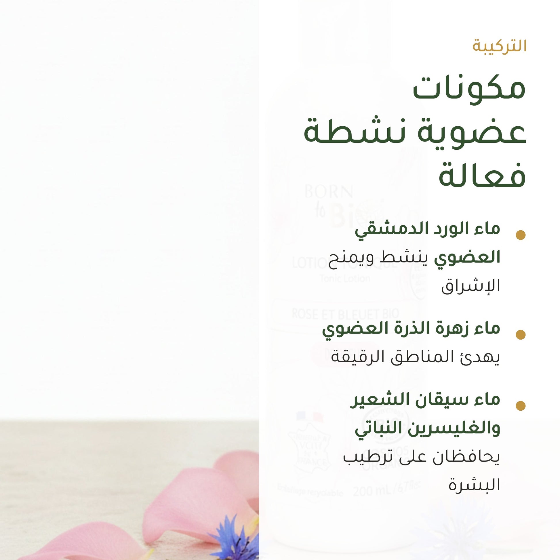لوشن تونر عضوي بماء الورد وماء أزهار الذرة – صُنع في فيشي، فرنسا | بورن تو بيو فيشي – شريحة 3