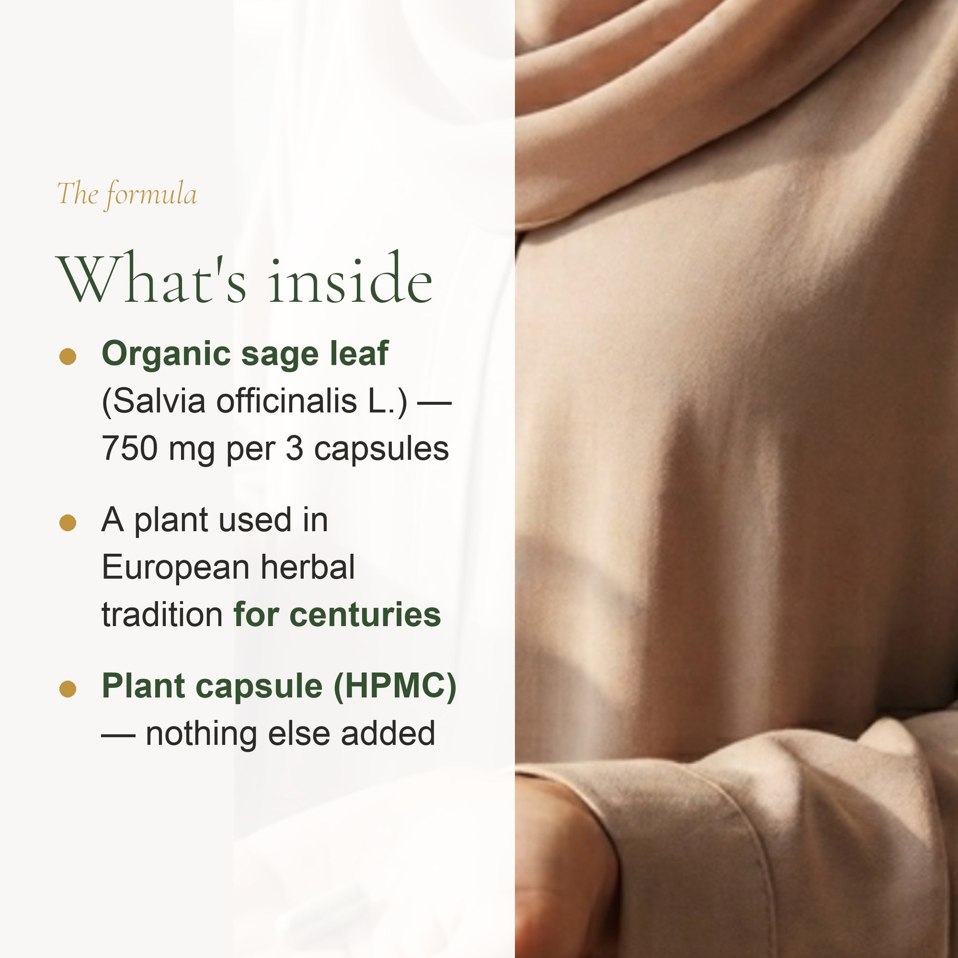 Organic Sage Supplement – Supports Hormonal Balance & Menstrual Comfort – slide 3