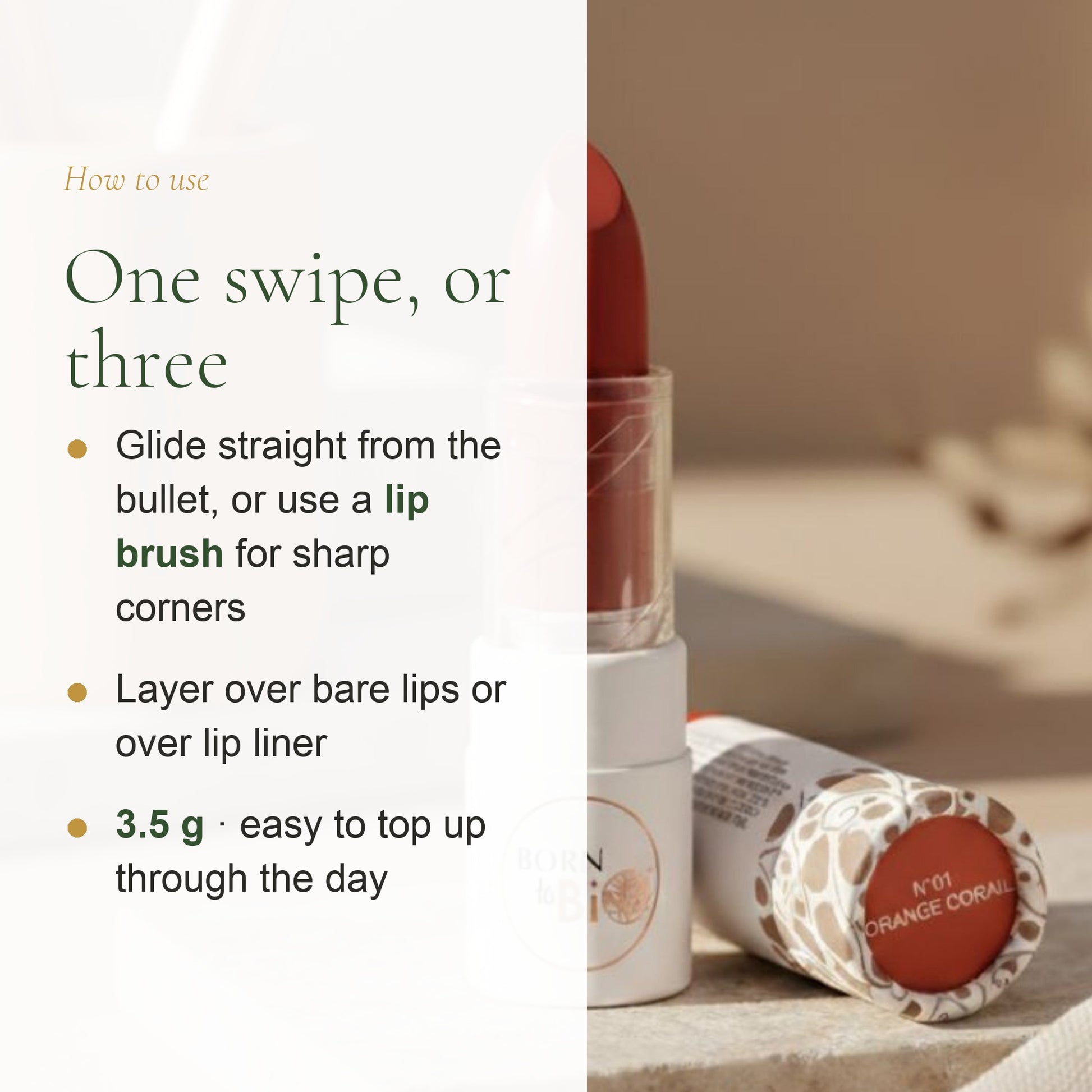 Certified Organic Shiny Lipstick – Nourishing Plant Oils – slide 6