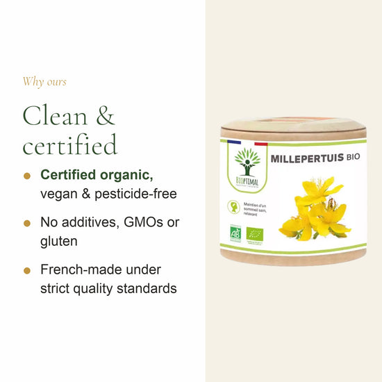 AB Certified Organic St. John's Wort Capsules – Vegan, Pesticide-Free, No GMOs or Gluten