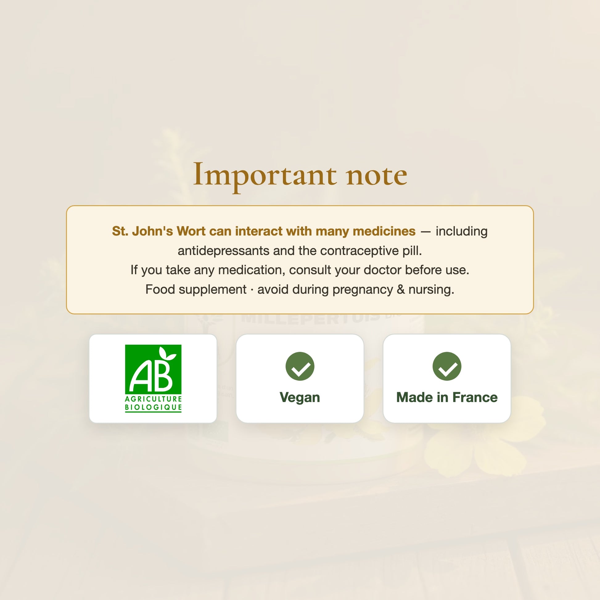 Organic St. John's Wort mood-balance supplement (slide 6)