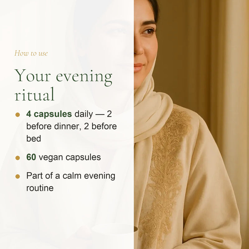 [EN] How to Use Organic Sleep Supplement – 4 Capsules Daily, 2 Before Dinner and 2 Before Bed