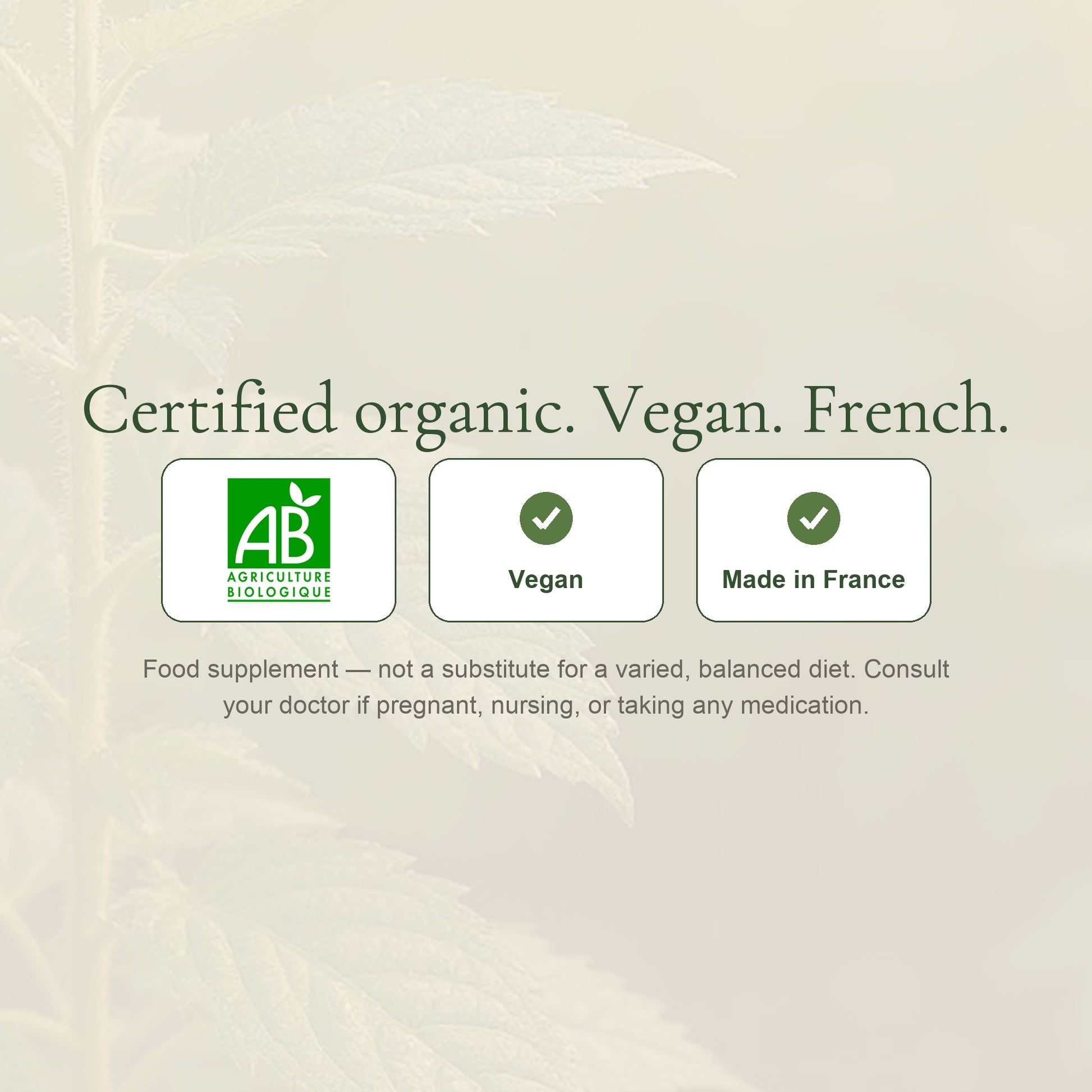 Organic Sleep Supplement Certifications – AB Organic, Vegan, French Food Supplement